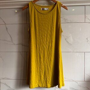 Free People Neon Yellow Sleeveless Knit Dress